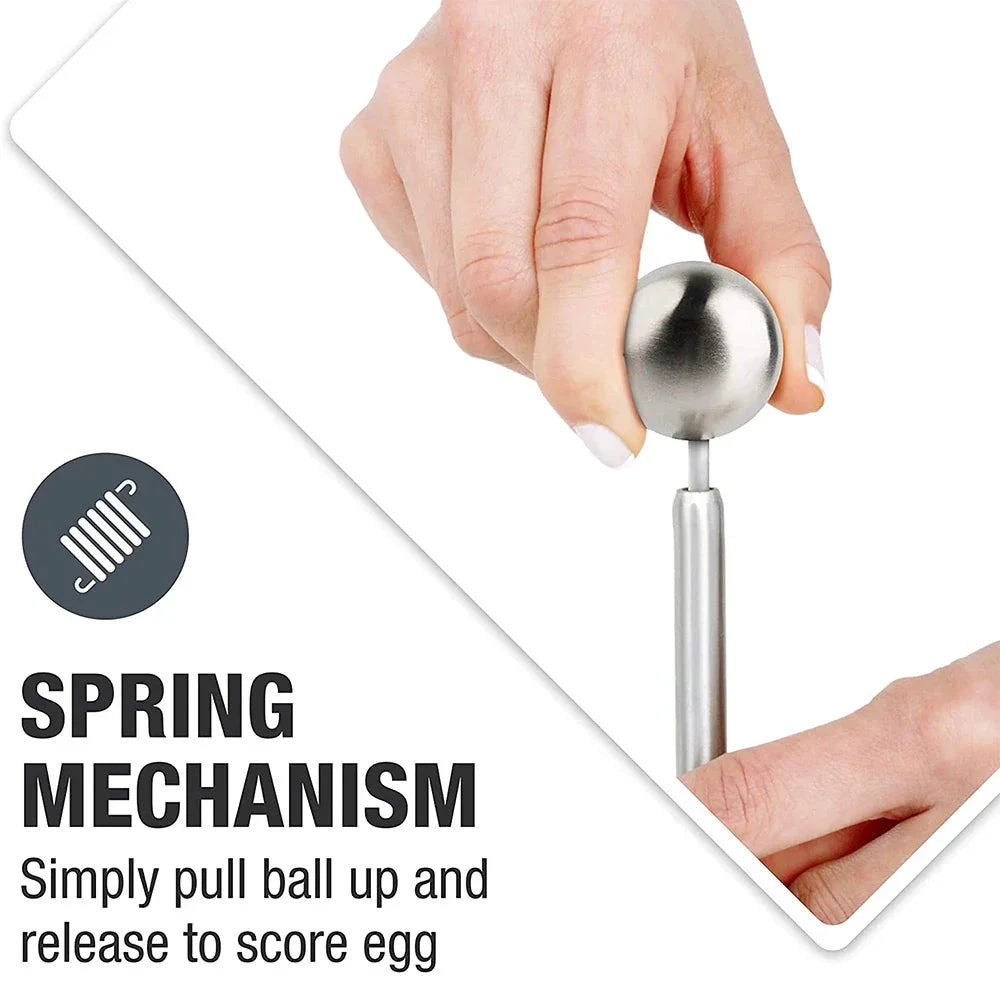 Egg Cracker Topper Set Stainless Steel Soft Hard Boiled Egg Opener Kit by Bowlift