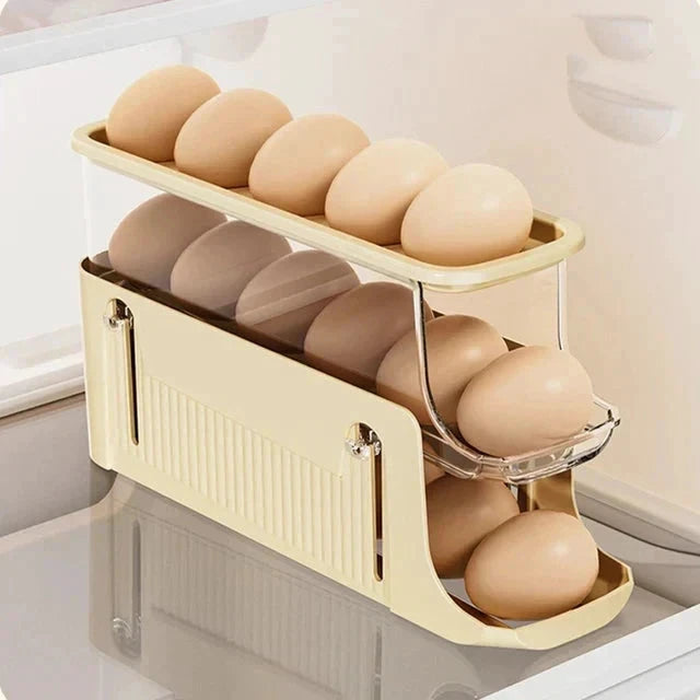 Egg Storage Box Automatic Scrolling Egg Holder Egg Storage Rack by Bowlift