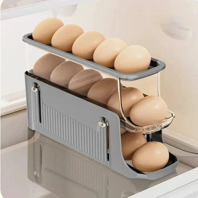 Egg Storage Box Automatic Scrolling Egg Holder Egg Storage Rack by Bowlift