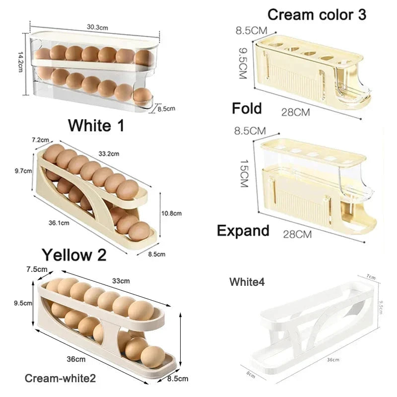Egg Storage Box Automatic Scrolling Egg Holder Egg Storage Rack by Bowlift