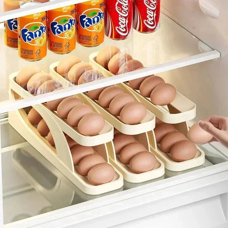 Egg Storage Box Automatic Scrolling Egg Holder Egg Storage Rack by Bowlift