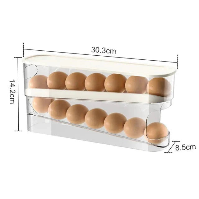 Egg Storage Box Automatic Scrolling Egg Holder Egg Storage Rack by Bowlift