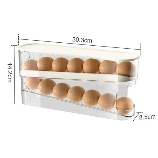 Egg Storage Box Automatic Scrolling Egg Holder Egg Storage Rack by Bowlift