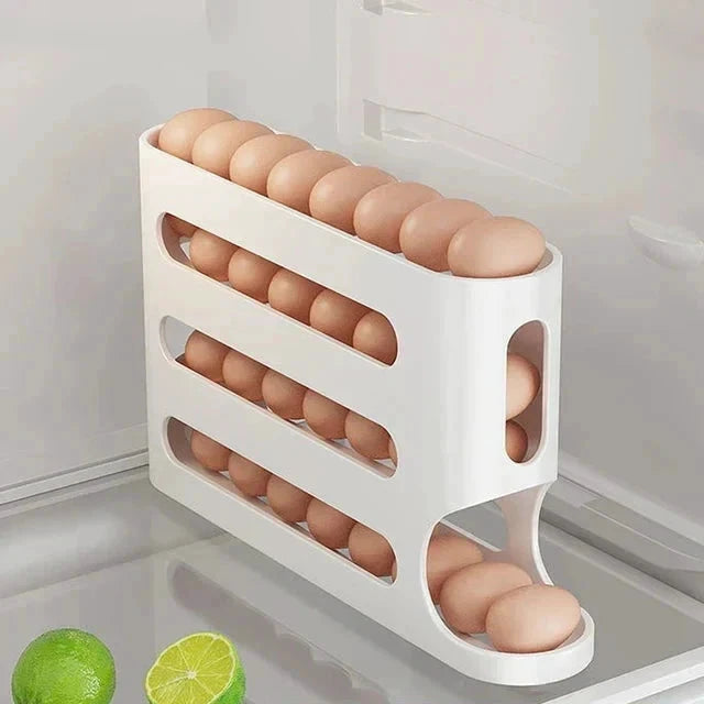 Egg Storage Box Automatic Scrolling Egg Holder Egg Storage Rack by Bowlift