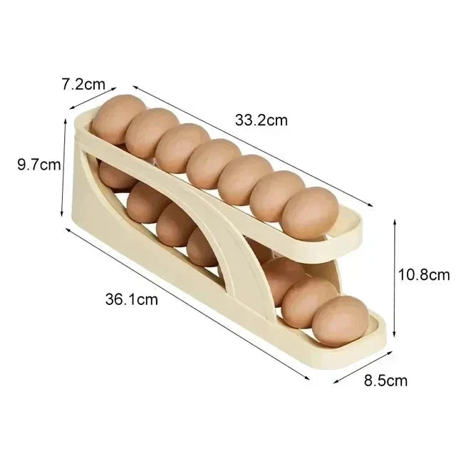 Egg Storage Box Automatic Scrolling Egg Holder Egg Storage Rack by Bowlift