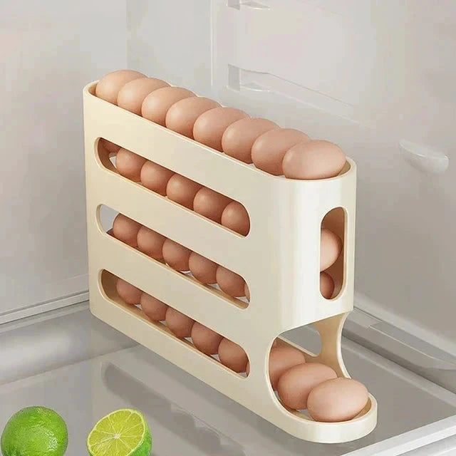 Egg Storage Box Automatic Scrolling Egg Holder Egg Storage Rack by Bowlift
