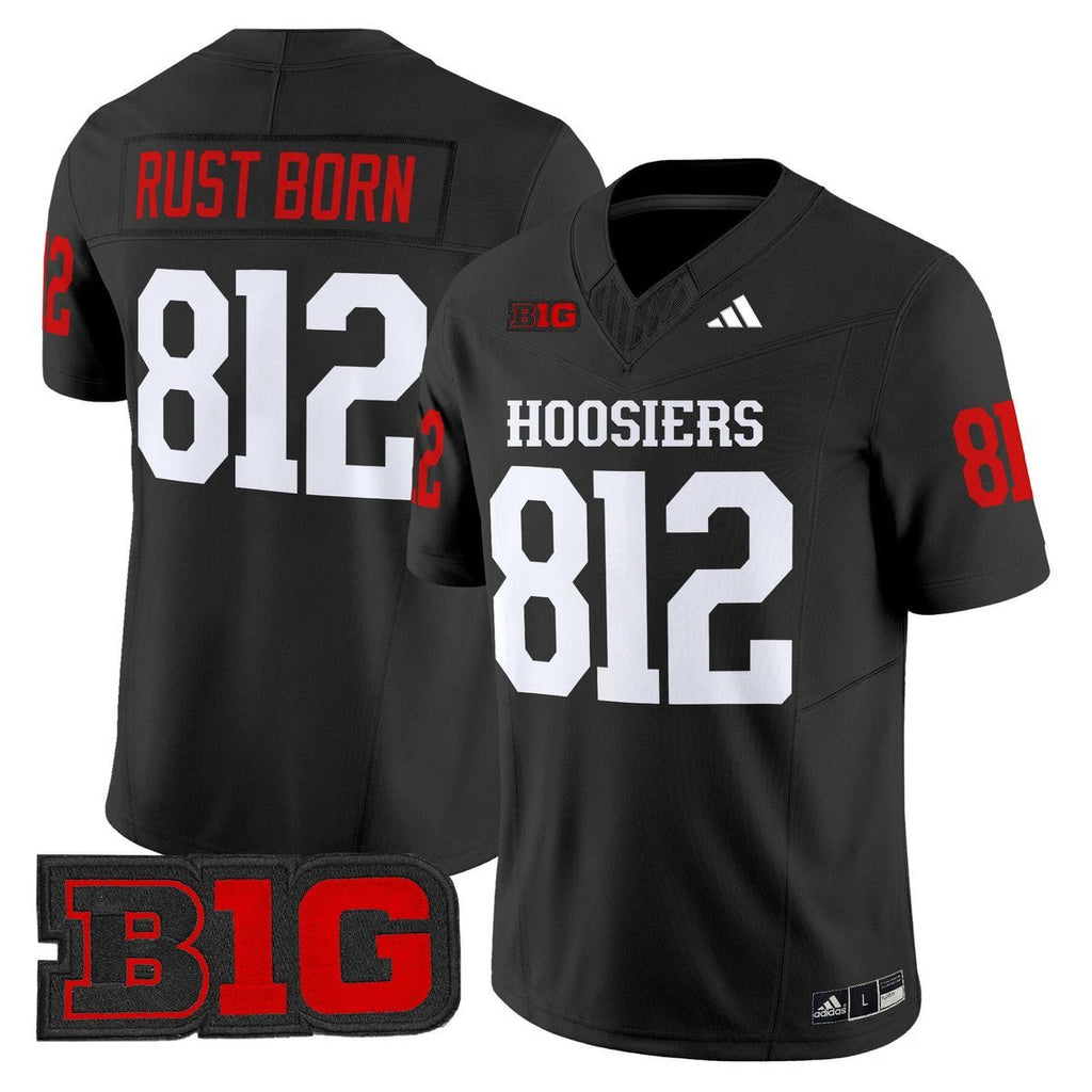 Rust Born Jersey #812 Indiana Hoosiers 2025 Limited Stitched Black by My Store