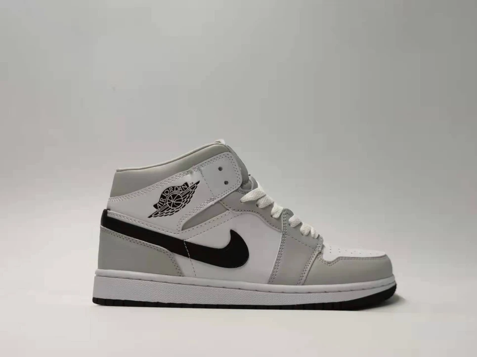 Air Jordan 1 Mid Grey Fog White Black by Air Jordan