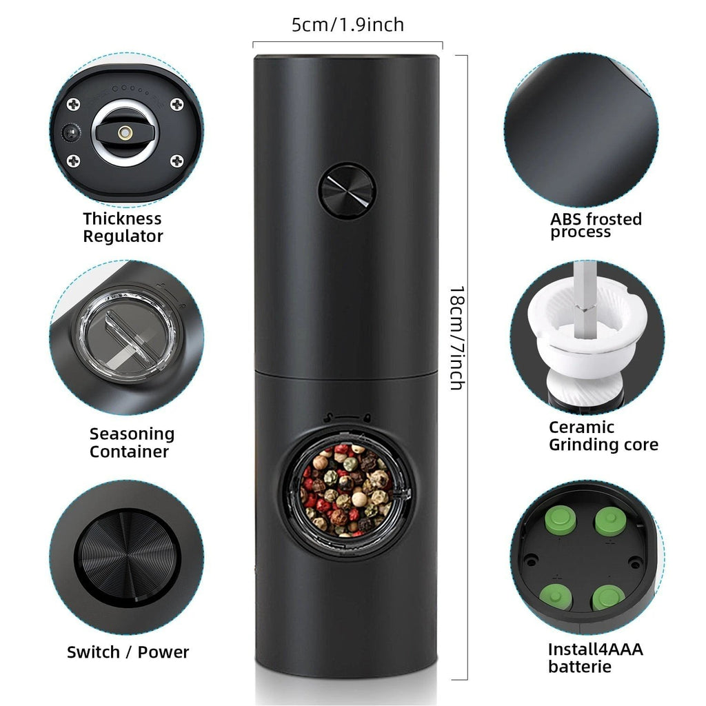 Electric Automatic Mill Pepper And Salt Grinder With LED Light by Bowlift