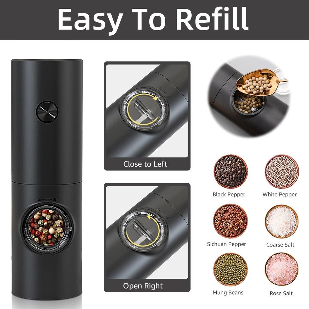 Electric Automatic Mill Pepper And Salt Grinder With LED Light by Bowlift