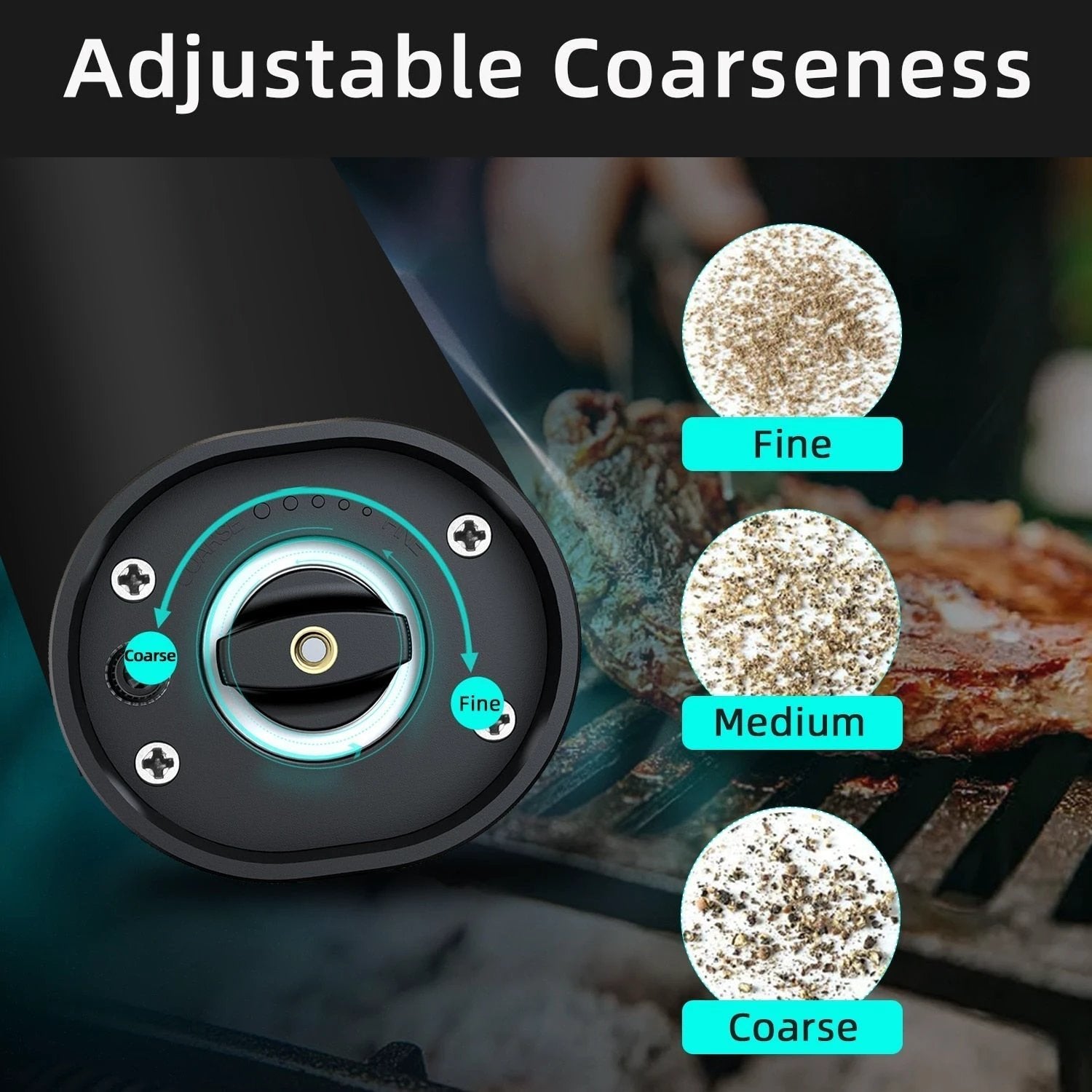 Electric Automatic Mill Pepper And Salt Grinder With LED Light by Bowlift