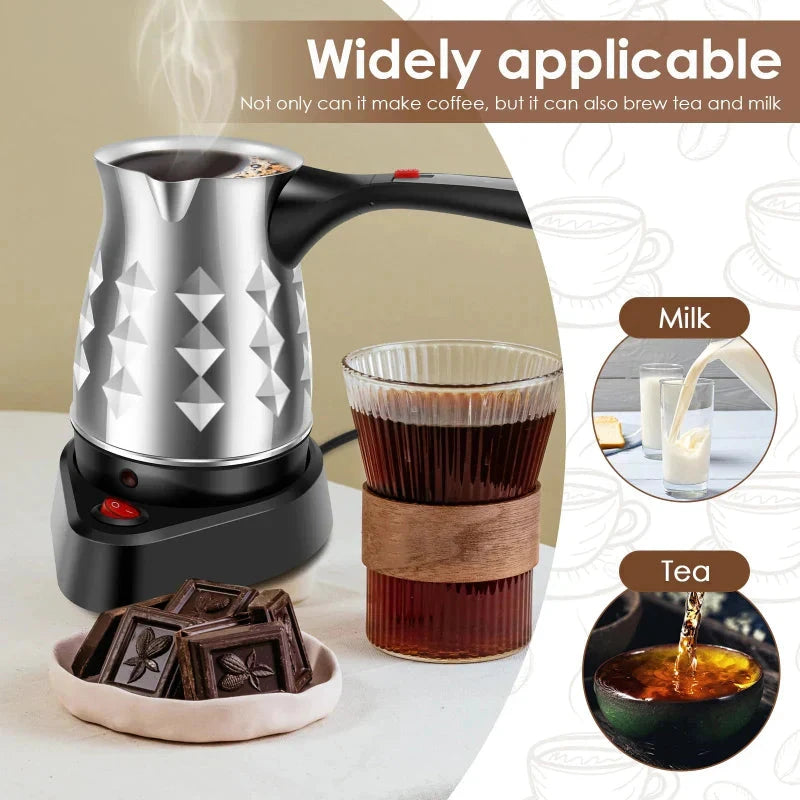 Electric Coffee Pot Stainless Steel Espresso Maker with Folding Handle by Bowlift
