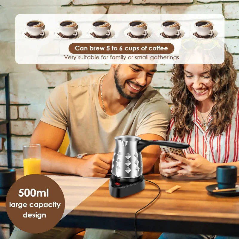 Electric Coffee Pot Stainless Steel Espresso Maker with Folding Handle by Bowlift