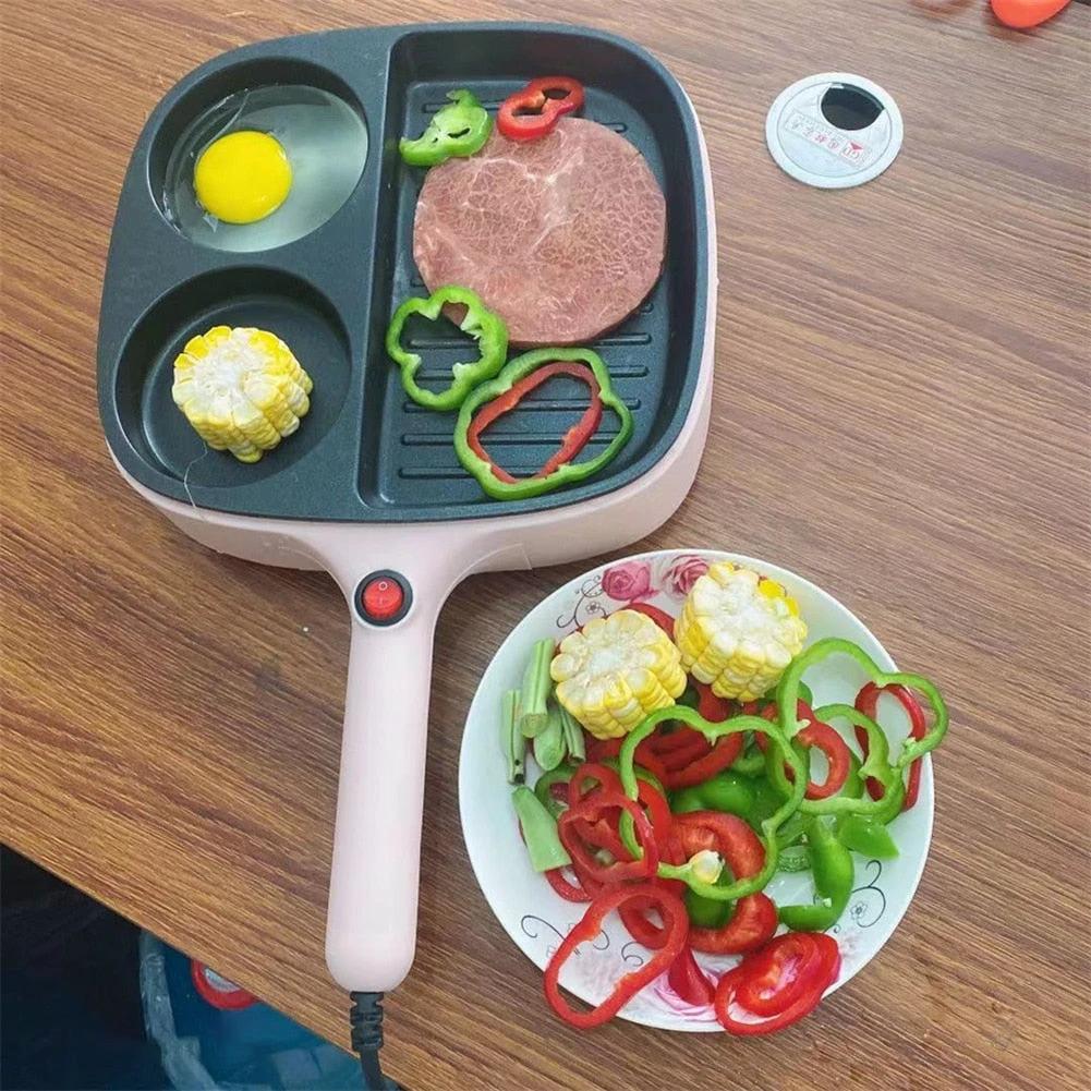 Electric Griddle Frying Pan 3-in-1 Non-Stick Divided Grill Pan by Bowlift