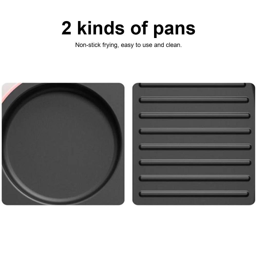 Electric Griddle Frying Pan 3-in-1 Non-Stick Divided Grill Pan by Bowlift