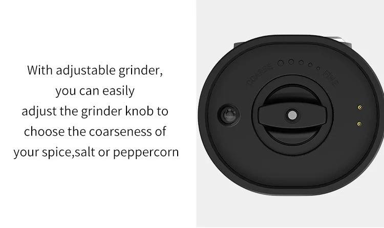 Electric Salt Pepper Grinder Set USB Rechargeable Automatic Spice Mill by Bowlift