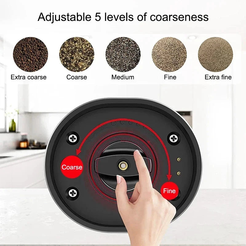 Electric Salt Pepper Grinder Set USB Rechargeable Automatic Spice Mill by Bowlift