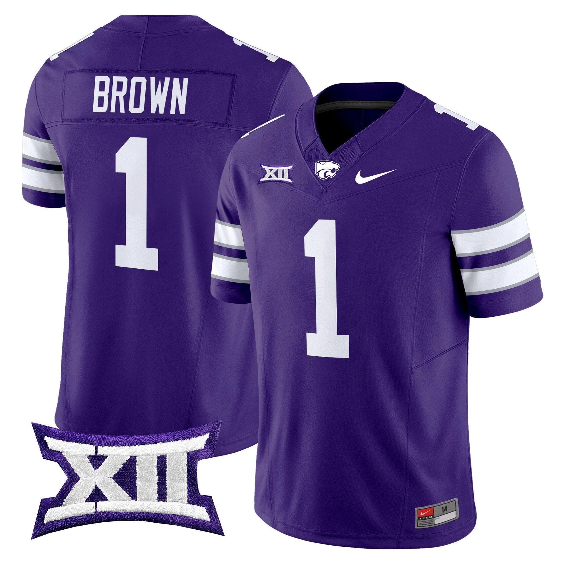 Jayce Brown Jersey #1 Kansas State Wildcats 2025 Limited Stitched Purple by My Store