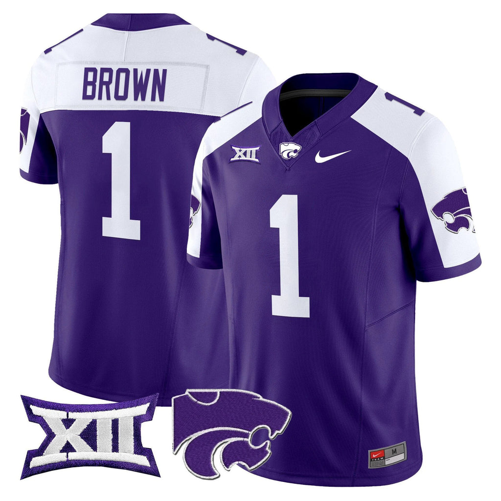 Jayce Brown Jersey #1 Kansas State Wildcats 2025 Limited Stitched Purple Alternate by My Store