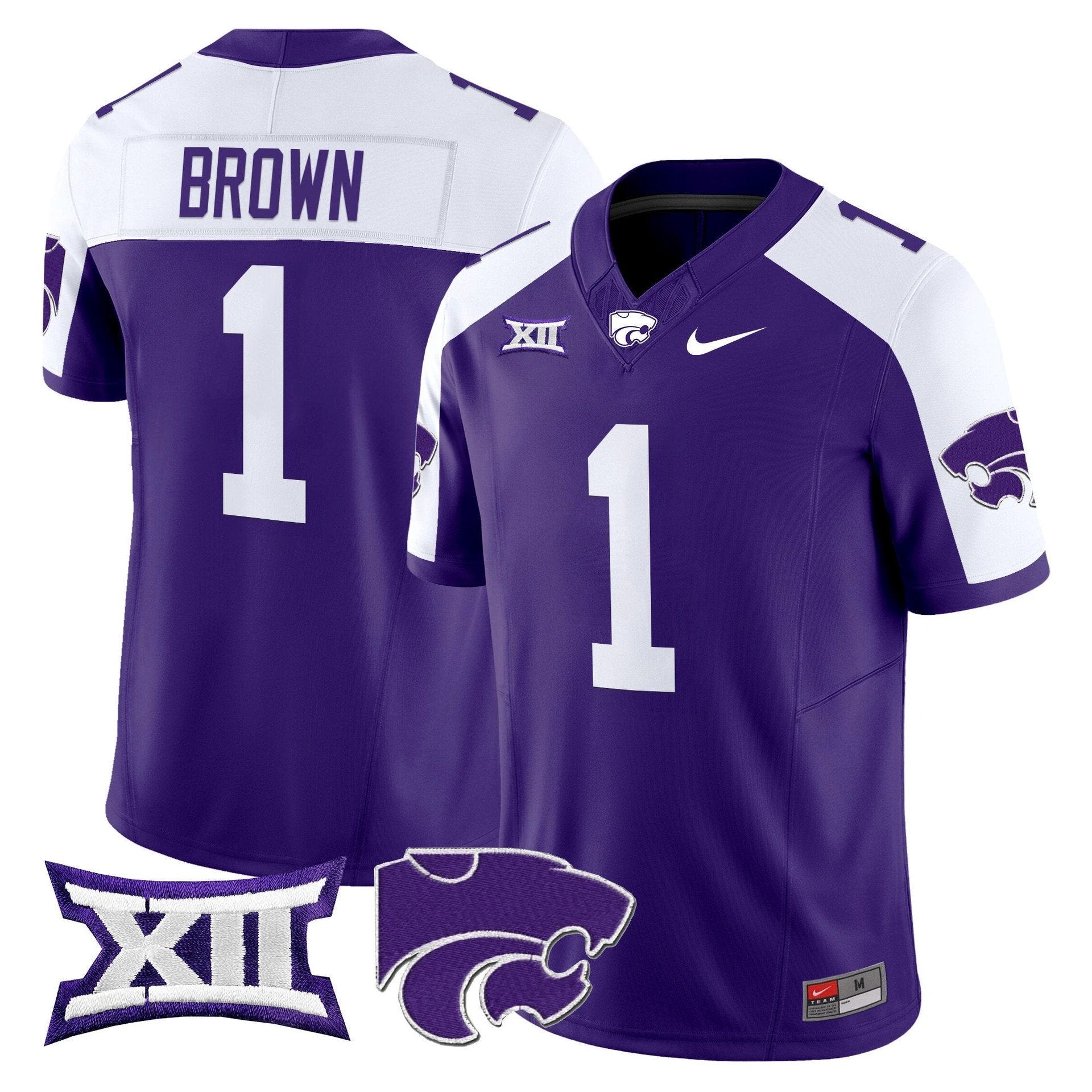 Jayce Brown Jersey #1 Kansas State Wildcats 2025 Limited Stitched Purple Alternate by My Store