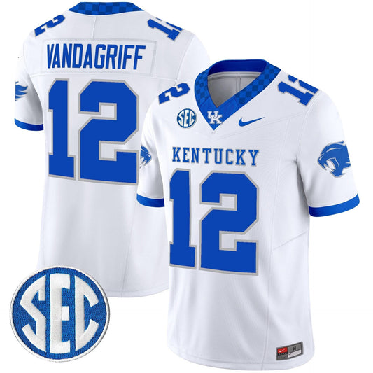 Brock Vandagriff Jersey #12 Kentucky Wildcats 2025 Limited Stitched White by My Store