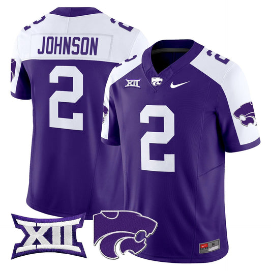 Avery Johnsonn Jersey #2 Kansas State Wildcats 2025 Limited Stitched Purple Alter by My Store