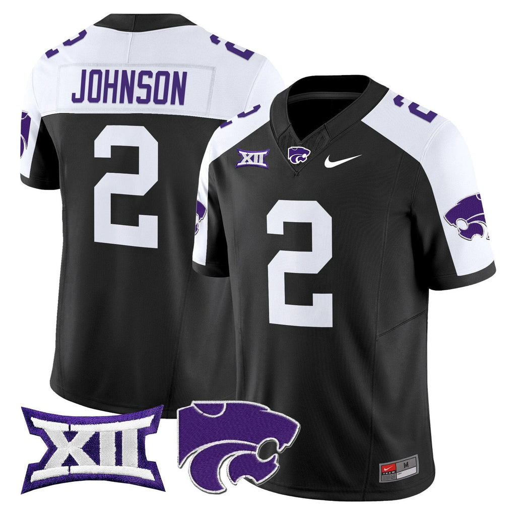 Avery Johnsonn Jersey #2 Kansas State Wildcats 2025 Limited Stitched Black Alter by My Store