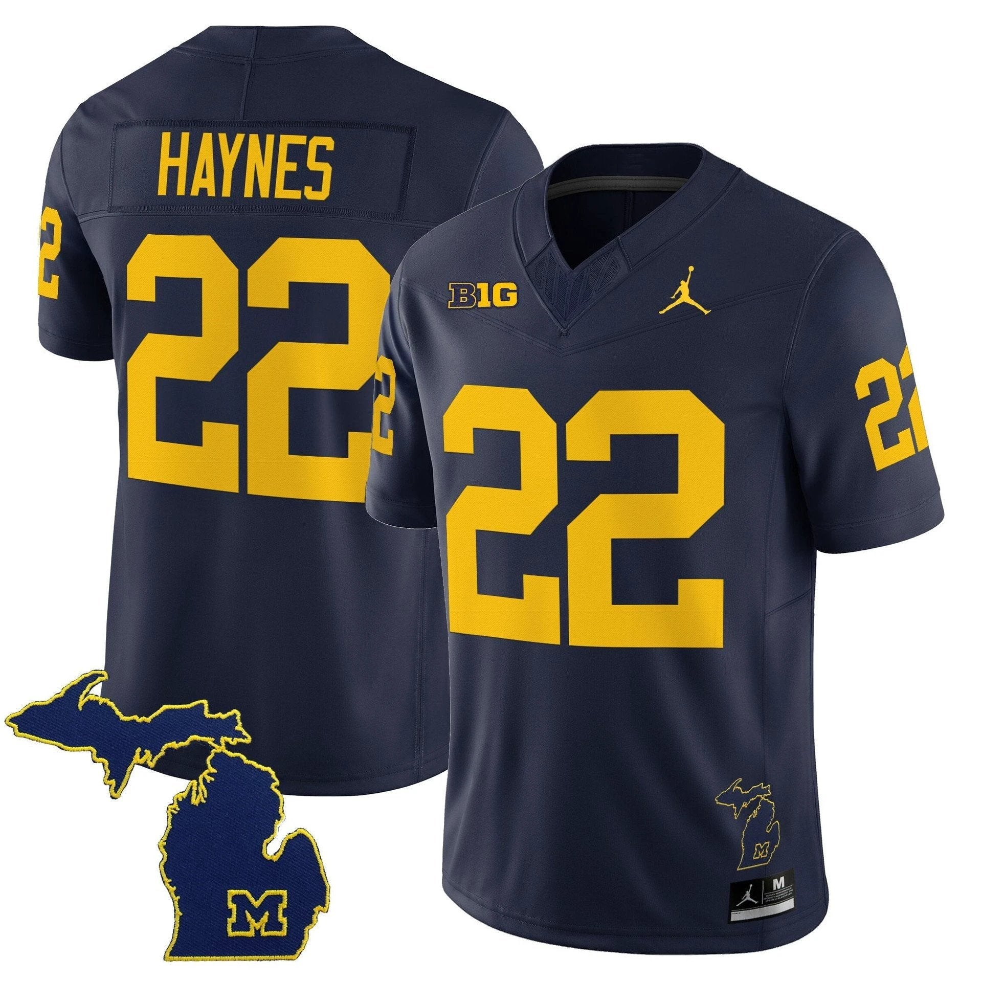 Justice Haynes Jersey #22 Michigan Wolverines 2025 Limited V2 Stitched Navy by My Store NCAA Football Jerseys