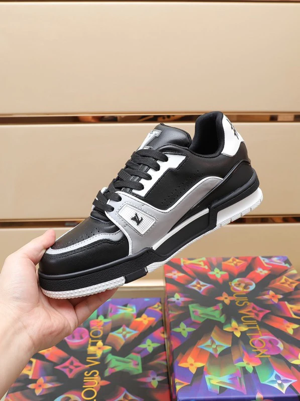 Luxury Virgil Trainer Sneakers Shoes #54 Signature Black Grey Monogram by Air Jordan