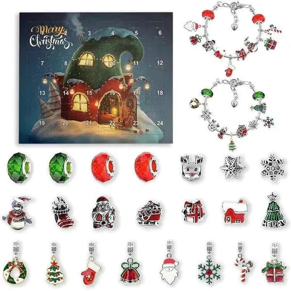 Advent calendar 24 days craft beads blind box Christmas gift bracelet by Bowlift