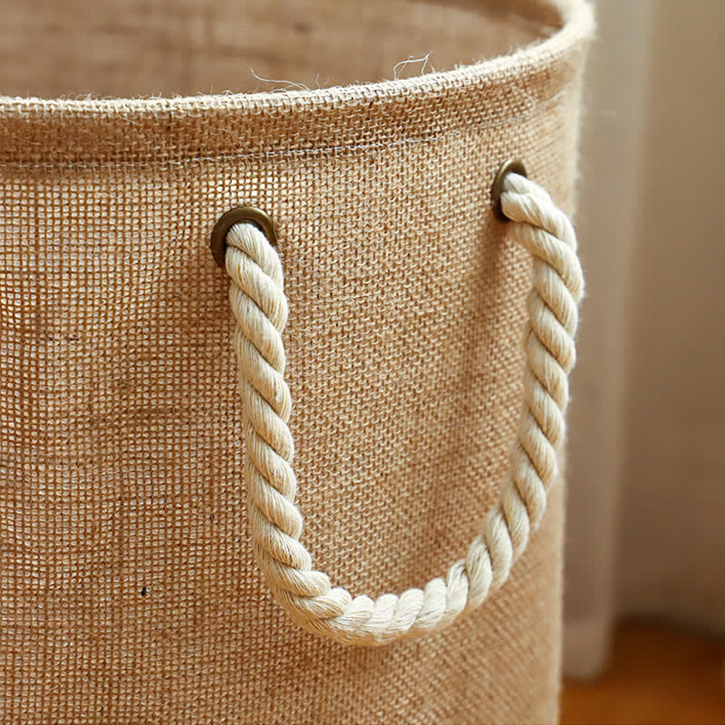Cotton Linen Waterproof Foldable Laundry Basket by Casa & Beyond