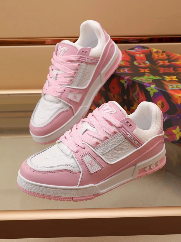 Luxury Virgil Trainer Sneakers Shoes Signature Pink Chalk Monogram by Air Jordan