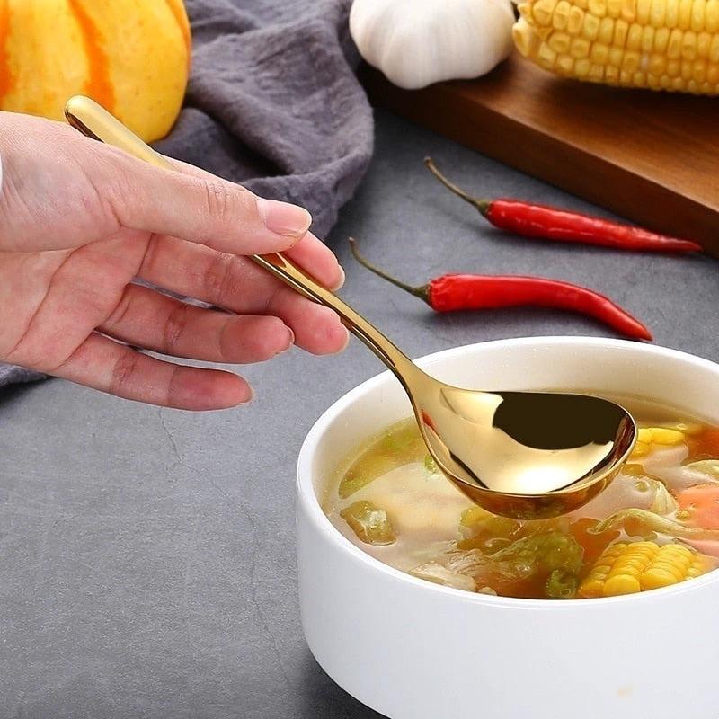 Family Soup Spoon Stainless Steel Kitchen Cooking Spoon Soup Spoon by Bowlift