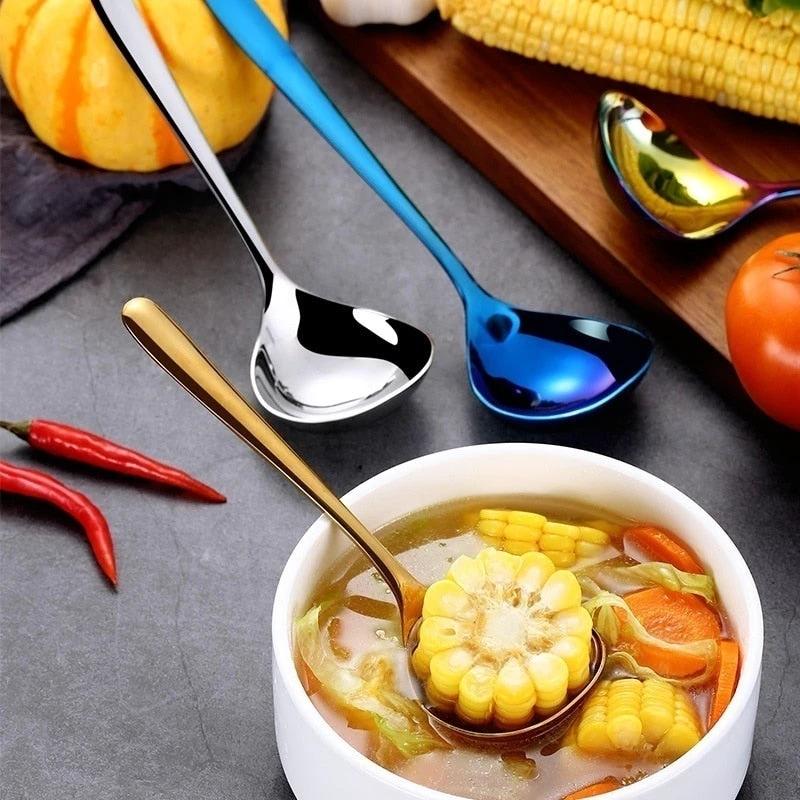 Family Soup Spoon Stainless Steel Kitchen Cooking Spoon Soup Spoon by Bowlift