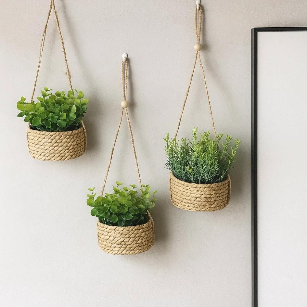 Leafara Hanging Artificial Plant In Woven Basket Pot by Casa & Beyond