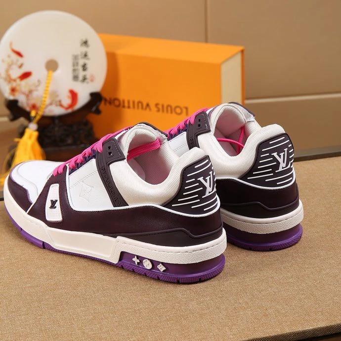 Luxury Virgil Trainer Sneakers Shoes Signature White Purple Monogram by Air Jordan