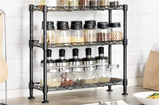 Heavy Duty 3-Shelf Steel Storage Rack with Locking Wheels, Adjustable Height, 750 lb Capacity by BowLift