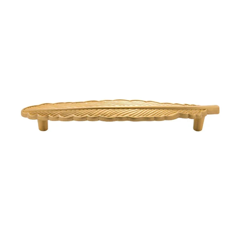 Feather Design Brass Cabinet Handle Wardrobe Drawer Pull Door Handle by Bowlift