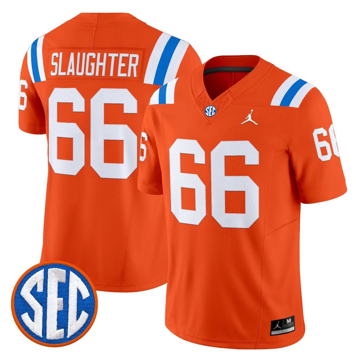 Jake Slaughter Jersey #66 Florida Gators 1960s Throwback Vapor Limited Orange by My Store NCAA Football Jerseys