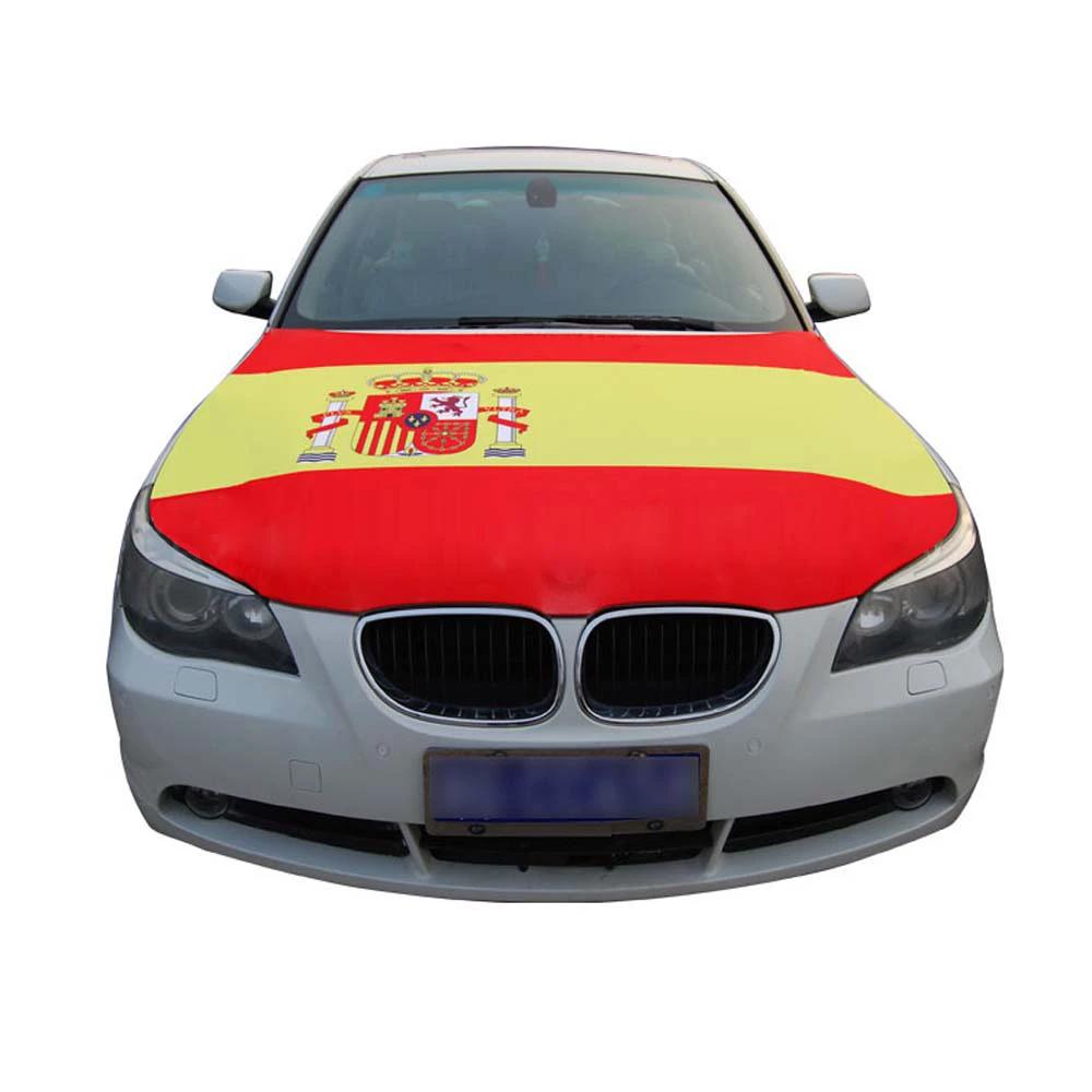 Spain Car Hood Cover Flag ,Engine Banner,Spanish Flag,3.3X5ft/6X7FT 100% Polyester Elastic Fabrics Can be Washed Suitable for large SUV and Pickup Trucks by flagsshop