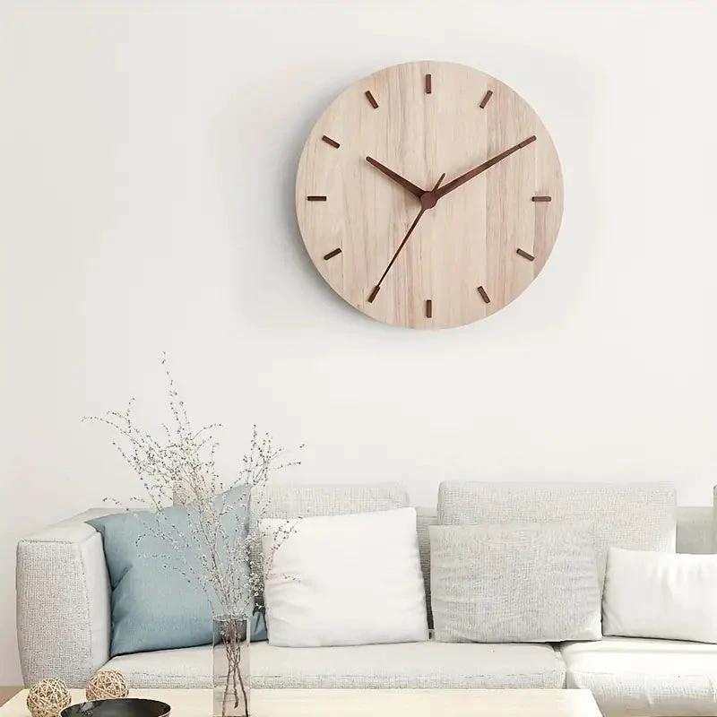 Minimalist aesthetic wall clock made of wood Bowlift by Bowlift