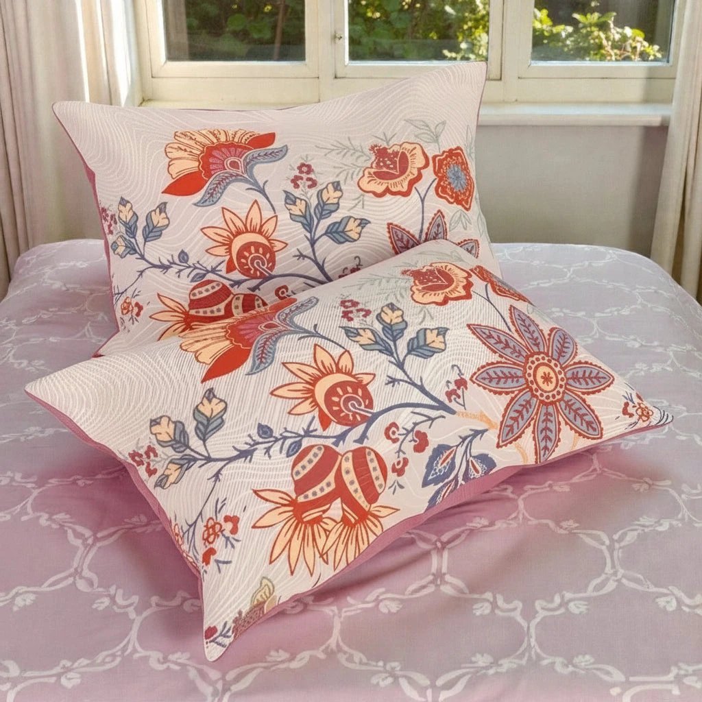 Rustic Floral Boho Pillowcases | 2pcs Set by Casa & Beyond