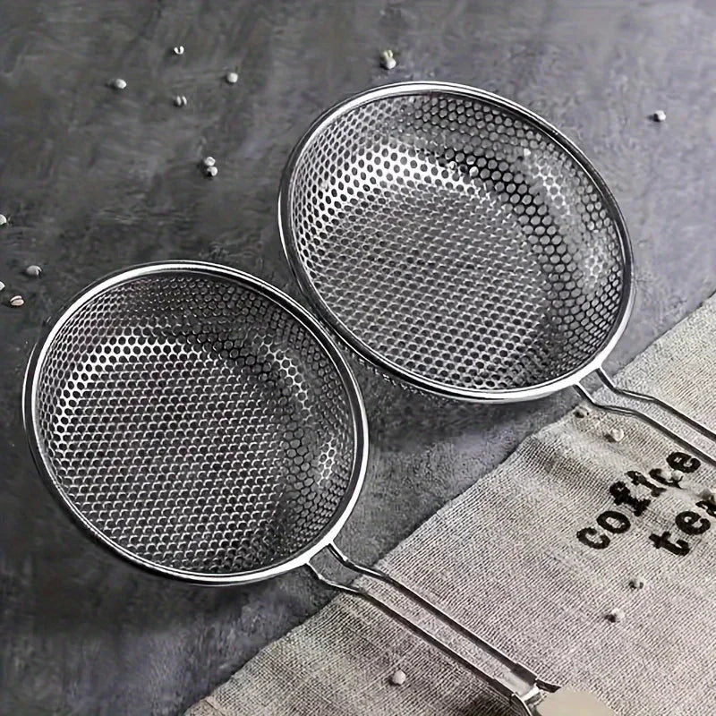 Fine Mesh Stainless Steel Strainer Wooden Handle Kitchen Filter Spoon by Bowlift