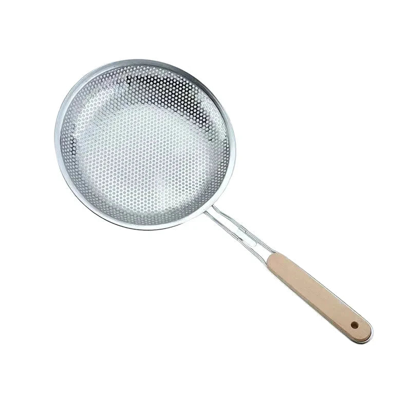 Fine Mesh Stainless Steel Strainer Wooden Handle Kitchen Filter Spoon by Bowlift
