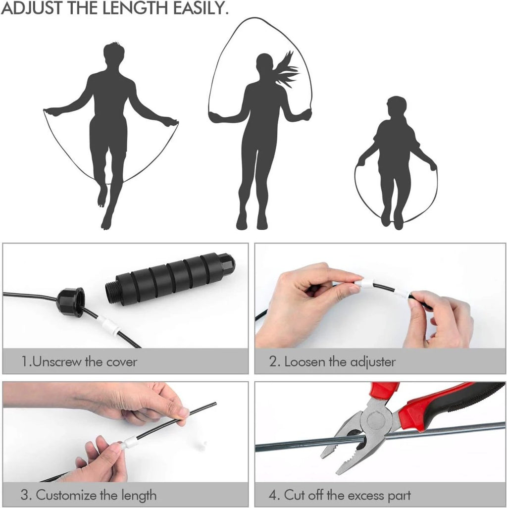 Flexijump Adjustable Jump Rope – Tangle-Free Speed Skipping Rope – Cardio, Weight Loss & Coordination Training – Comfortable Foam Handles by BowLift