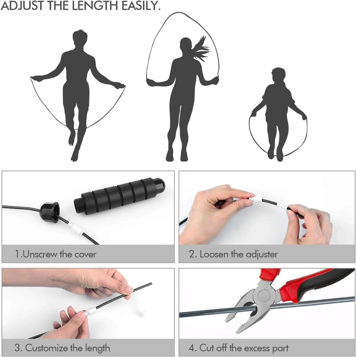 Flexijump Adjustable Jump Rope – Tangle-Free Speed Skipping Rope – Cardio, Weight Loss & Coordination Training – Comfortable Foam Handles by BowLift