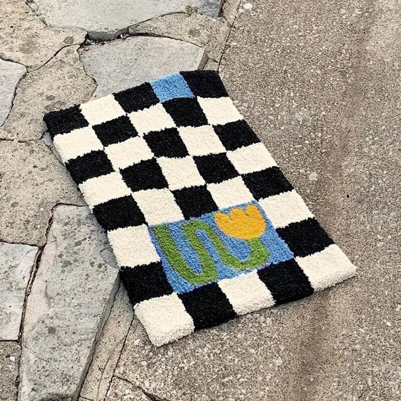 Fluffy Chessboard Carpet by BowLift