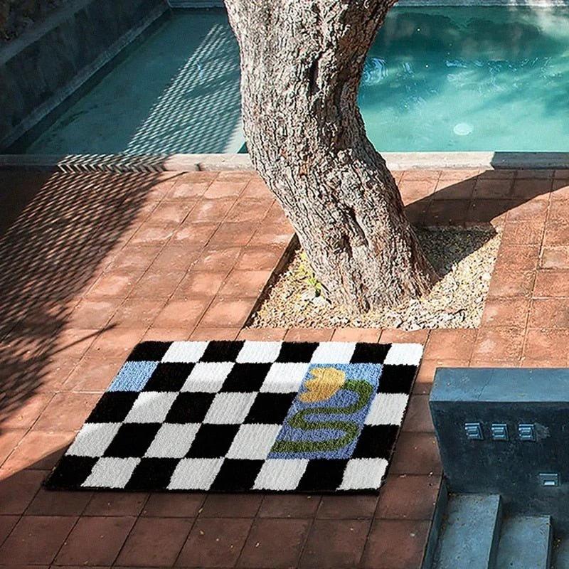 Fluffy Chessboard Carpet by BowLift