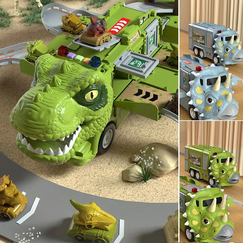 New Engineer Truck Railway Toy Set with Transforming Dinosaurs by Bowlift