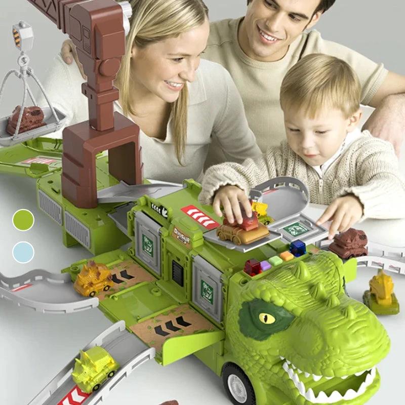 New Engineer Truck Railway Toy Set with Transforming Dinosaurs by Bowlift